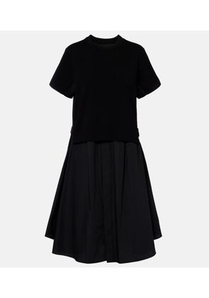 Sacai Cotton poplin and jersey maxi dress