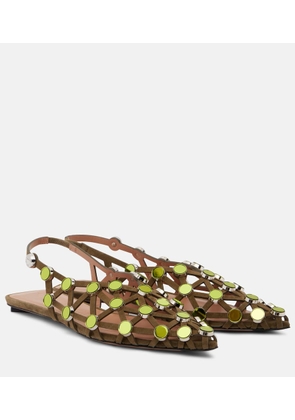 The Attico Grid embellished ballet flats