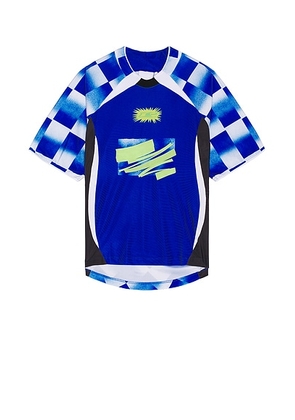 Le Père Torn Jersey in Multi in Print - Blue. Size L (also in S).