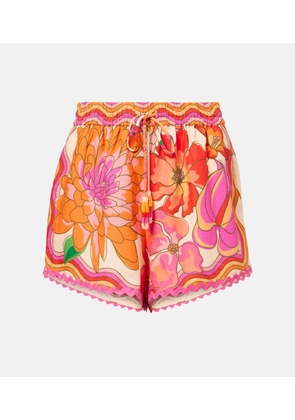 Farm Rio Floral linen-blend shorts