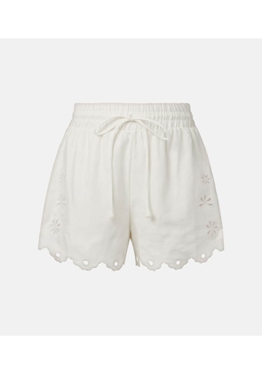 Farm Rio Embroidered linen shorts
