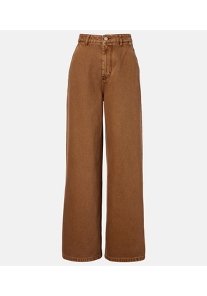 Ami Paris Cotton twill wide-leg pants