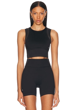 On Studio Knit Crop Top in Black & Eclipse - Black. Size XS (also in ).