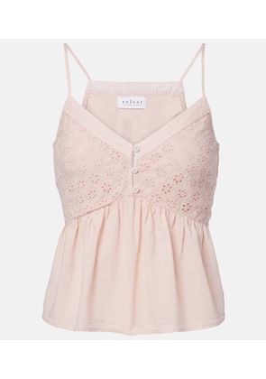 Velvet Aliah embroidered cotton poplin top