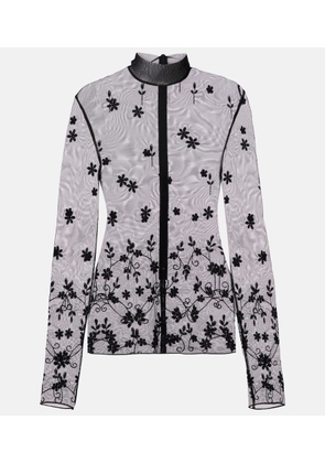 Toteme Embroidered tulle blouse