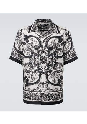 Dolce&Gabbana Majolica silk twill bowling shirt