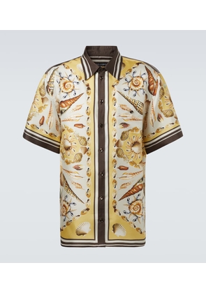 Dolce&Gabbana Printed silk twill bowling shirt