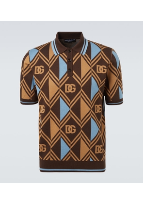 Dolce&Gabbana DG jacquard cotton pique polo shirt