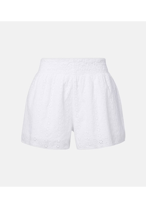 Velvet Iris eyelet cotton shorts