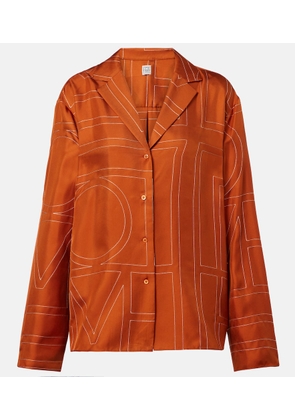 Toteme Monogram silk twill pajama shirt