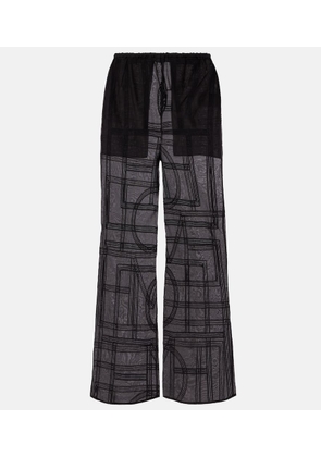 Toteme Cotton and silk voile wide-leg pants