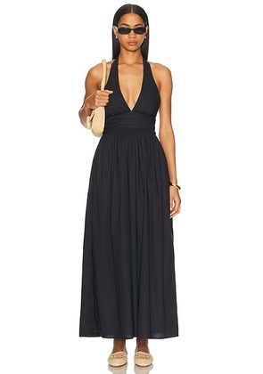 Matteau Plunge Halter Dress in Black - Black. Size 4 (also in ).
