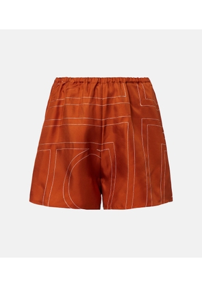 Toteme Monogram silk twill pajama shorts