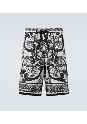 Dolce&Gabbana Majolica silk twill shorts