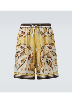 Dolce&Gabbana Printed silk twill shorts
