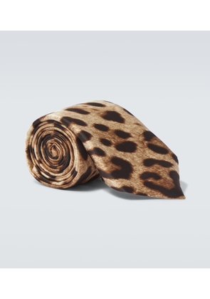Dolce&Gabbana Animal-printed silk twill tie
