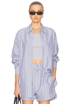OURS THE BRAND Camicia Oversized Top in Blu Spiaggia - Blue. Size all.