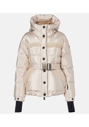 Moncler Grenoble Mondim shearling-trimmed hooded down ski jacket