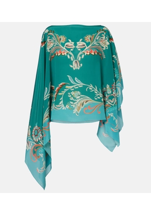 Etro Draped silk crepe de chine top