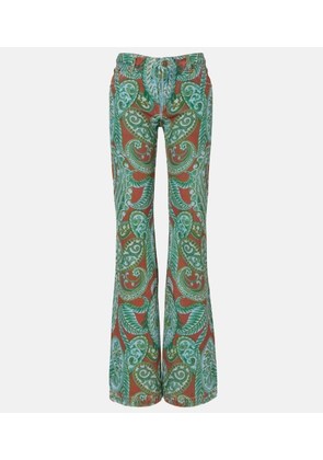 Etro Paisley high-rise wide-leg jeans