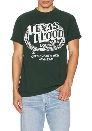 ONE OF THESE DAYS Texas Flood Tee in Washed Forest Green - Dark Green. Size L (also in S, M, XL/1X, XXL/2X).