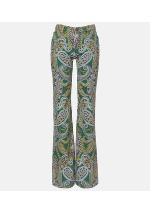 Etro Paisley high-rise bootcut jeans