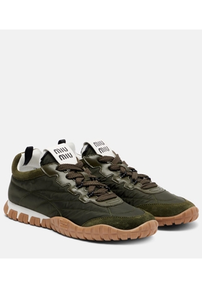 Miu Miu Tyre suede-trimmed sneakers