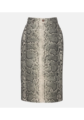 Gabriela Hearst Adelaide snake-print cotton midi skirt