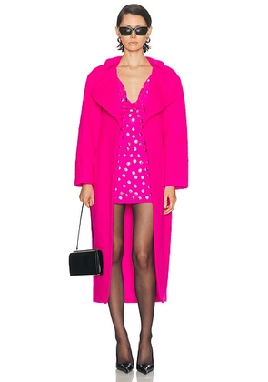 Lapointe Fuzzy Coating Belted Coat in Vivid Pink - Fuchsia. Size M (also in ).