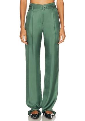 Lapointe Silky Twill Belted Pant in Green - Sage. Size 0 (also in ).