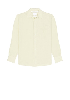 Norse Projects Algot Relaxed Cotton Linen Shirt in Pale Yellow - Yellow. Size M (also in S).