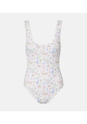 Marysia Palm Springs printed scalloped swimsuit