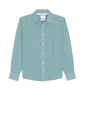 Norse Projects Algot Relaxed Cotton Linen Shirt in Greyish Blue - Blue. Size M (also in S).