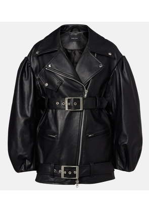 Simone Rocha Belted leather biker jacket