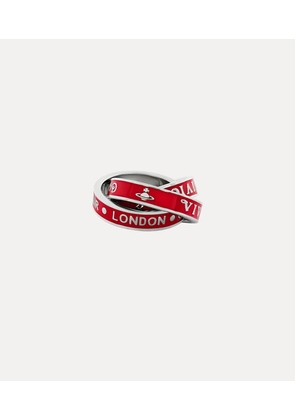 Vivienne Westwood Percy Ring Silver / Red Silver / Enamel Unisex
