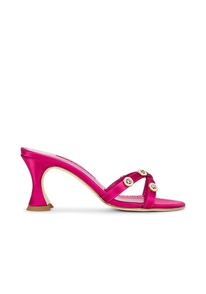 Manolo Blahnik Pyrenea 70 Mule in Dark Pink - Fuchsia. Size 36 (also in 36.5, 37, 37.5, 38, 39, 40).