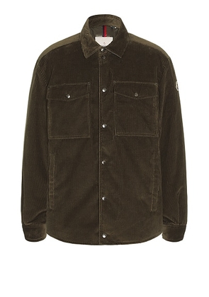 Moncler Ambroisie Shirt Jacket in Brown - Olive. Size 1 (also in 2, 3).