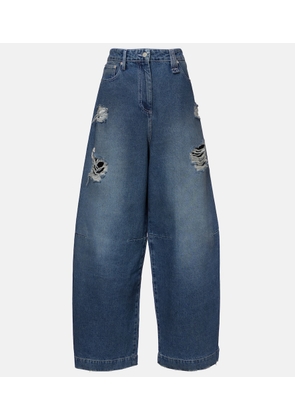 Simone Rocha Distressed high-rise wide-leg jeans