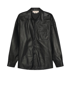 Marni Leather Shirt in Black - Black. Size 50 (also in ).