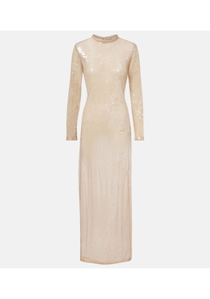 Adriana Degreas Sequined sheer maxi dress