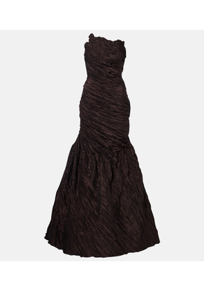 Marmar Halim Draped off-shoulder corset gown