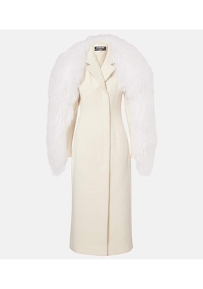 Jacquemus Boa shearling-trimmed virgin wool coat