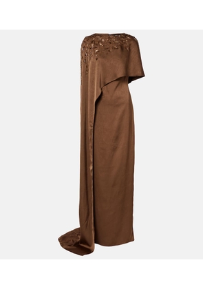 Marmar Halim Embellished caped draped gown