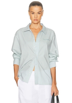 Museum of Peace and Quiet Wordmark Button Up Shirt in Baby Blue - Baby Blue. Size L (also in ).
