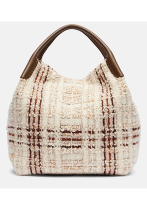 Loro Piana Bale Large leather-trimmed tote bag