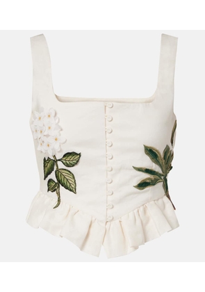 Agua by Agua Bendita Eslabon Wild applique linen crop top