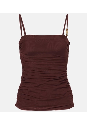 SIR Gathered jersey tank top