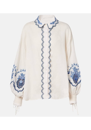 Agua by Agua Bendita Abadia Wild floral linen blouse