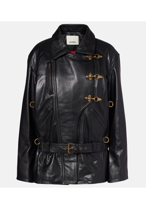 Isabel Marant Caitlyn belted leather jacket