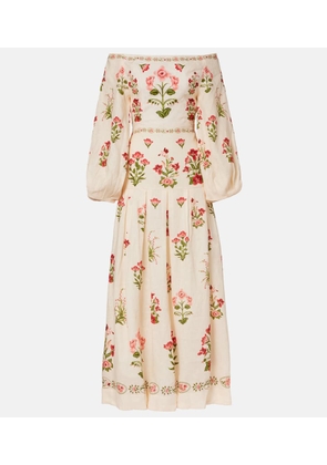 Agua by Agua Bendita Senlis Canna off-shoulder linen maxi dress